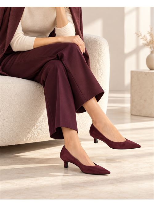 Décolleté bordeaux in suede con tacco basso IL LACCIO | 894M151CAMOSCIOBORDO